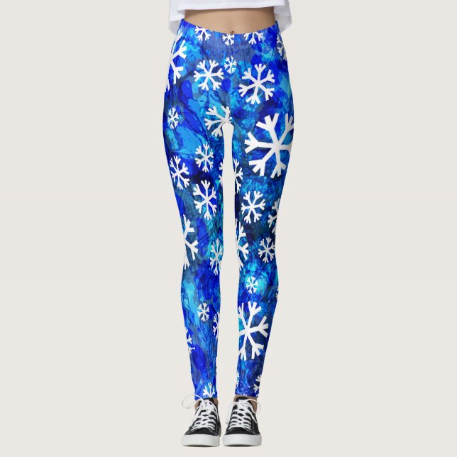 Snowflake Abstract: Vintage Seamless Pattern. Leggings (Front)