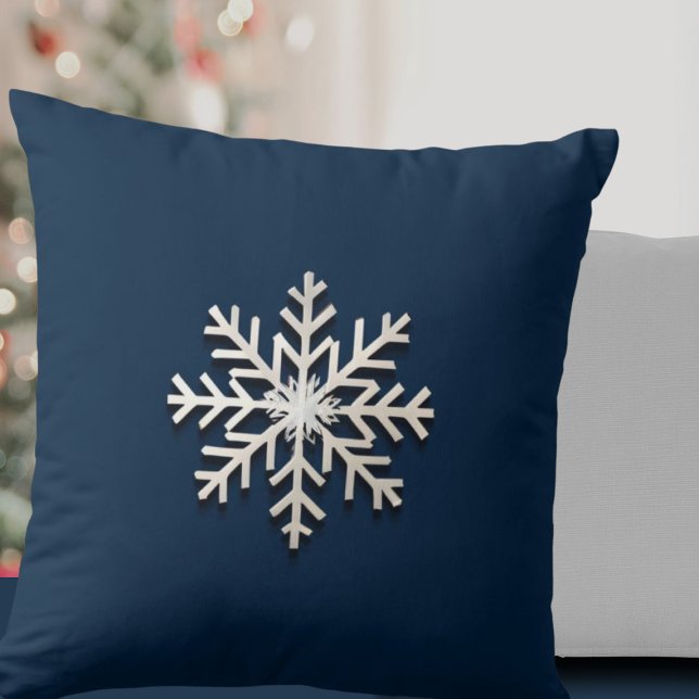 Snowflake Accent Throw Pillow (Creator Uploaded)
