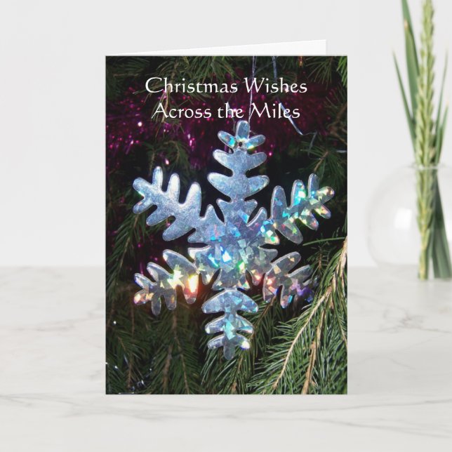 Snowflake Across The Miles Christmas Holiday Card (Front)