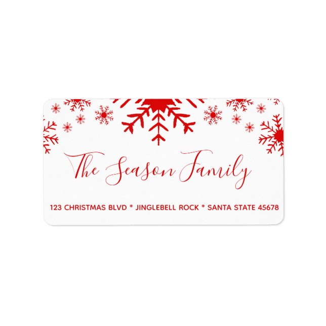 Snowflake address Label (Front)