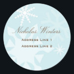 Snowflake Address Label<br><div class="desc">A cool crisp blue and white address label makes a gorgeous finishing touch to your letters and holiday cards. Personalise with your name and address</div>