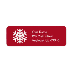 Snowflake Address Label B (Burgandy)