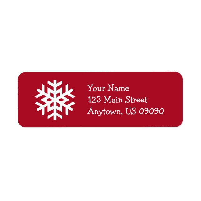 Snowflake Address Label B (Burgandy) (Front)
