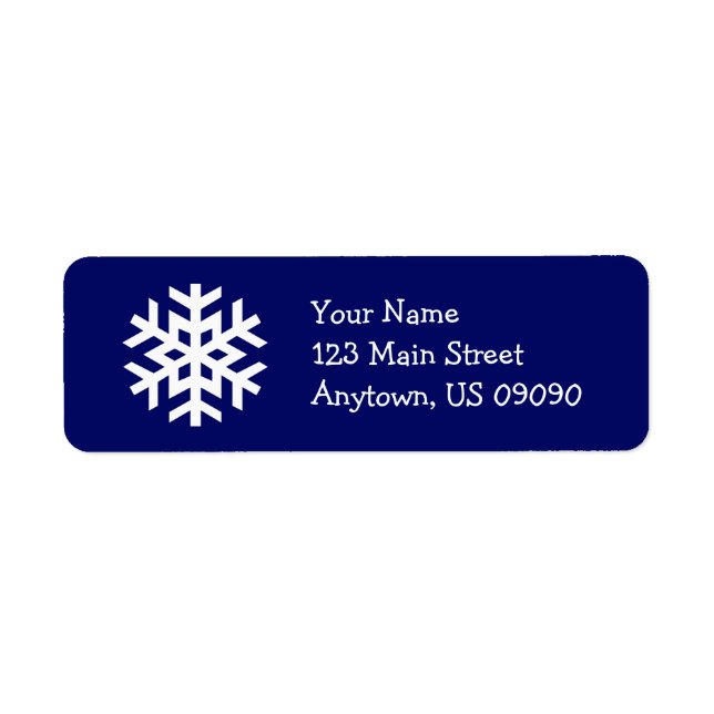 Snowflake Address Label B (Navy Blue) (Front)