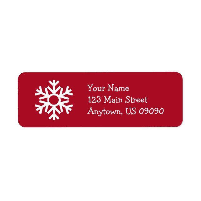 Snowflake Address Label C (Burgandy) (Front)