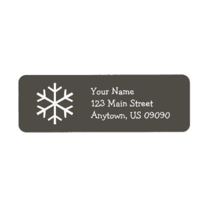 Snowflake Address Label D (Dark Grey)