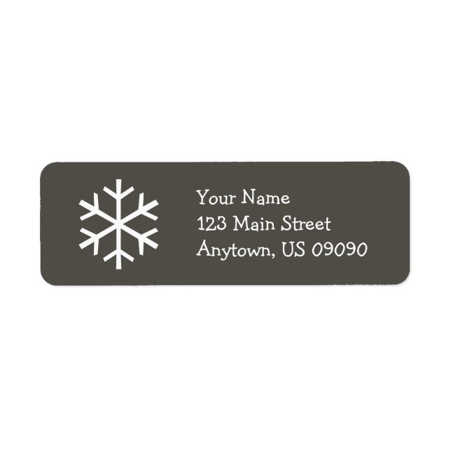 Snowflake Address Label D (Dark Grey) (Front)