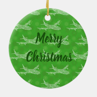 Snowflake Aeroplane Ceramic Tree Decoration