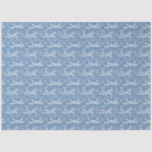Snowflake Aeroplane on blue -  Tissue Paper