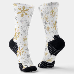 Snowflake And Circle Seamless Pattern Socks