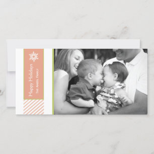 Snowflake and Stripes Holiday Photo Cards