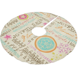 Snowflake and Typography Holiday Tree Skirt