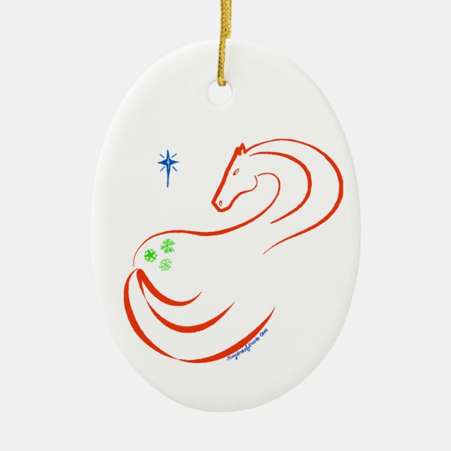 Snowflake Appaloosa horse Christmas ornament oval (Front)