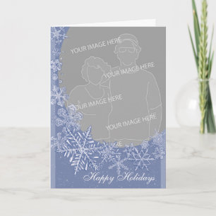 Snowflake Art Personalised Photo Frame Vertical 2 Holiday Card