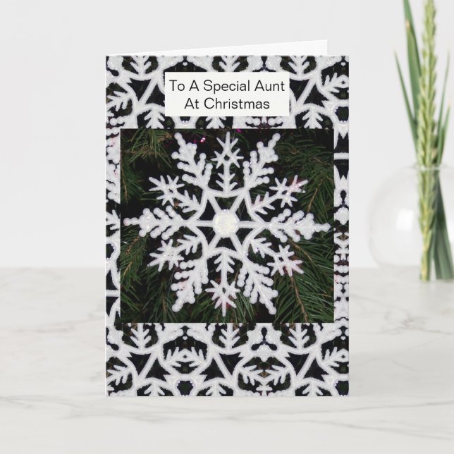 Snowflake Aunt Christmas Holiday Card (Front)