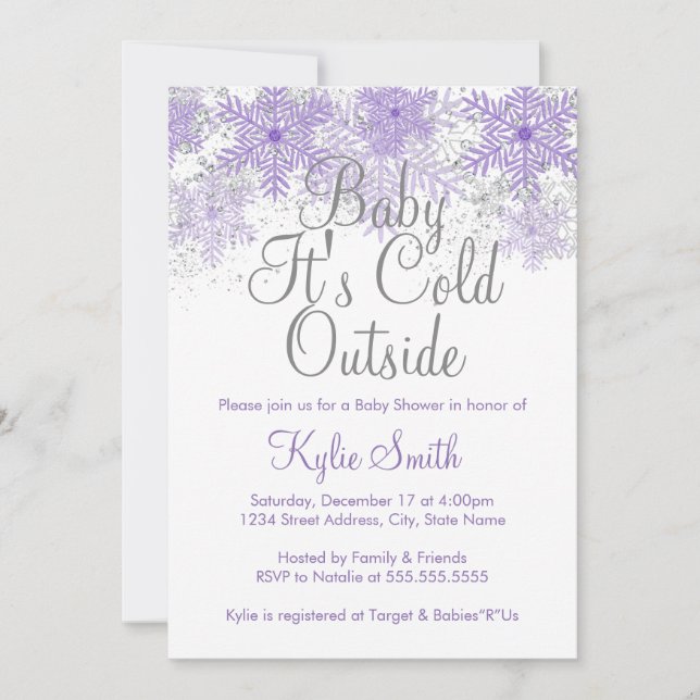 Snowflake Baby It's Cold Outside Baby Shower 1 Invitation (Front)
