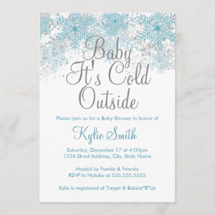 Snowflake Baby It's Cold Outside Baby Shower Invitation