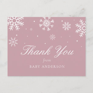 Snowflake Baby It's Cold Outside Thank You Postcard