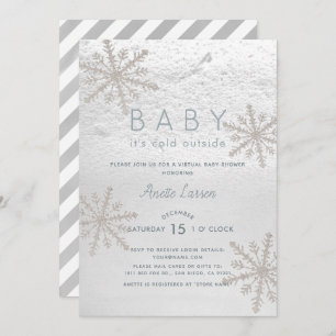 Snowflake Baby Its Cold Virtual Baby Shower Invitation