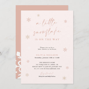 Snowflake Baby Shower   Boho Winter Wonderland Invitation