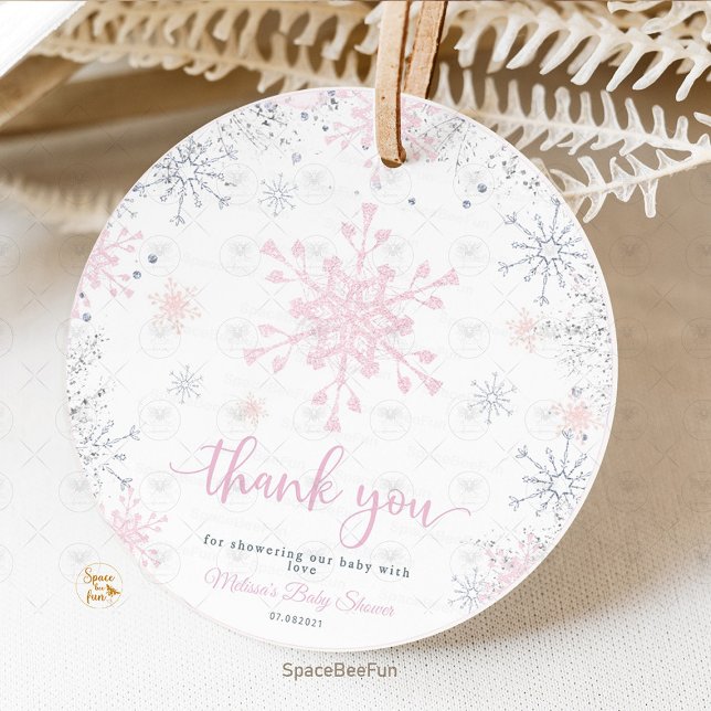Snowflake baby shower  favour tags (Watercolor Cookies Label, perfect for snowflakes winter-themed baby showers or birthday parties. The)