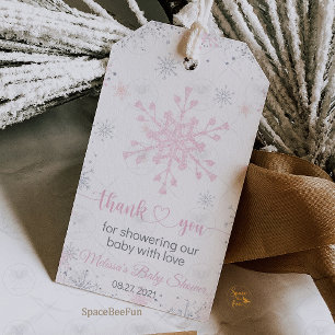 Snowflake baby shower Gift Enclosures Tags