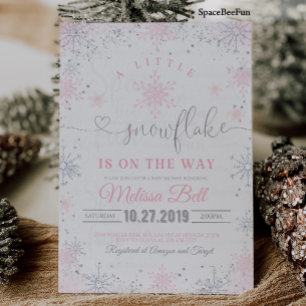 Snowflake Baby Shower Invitation A little Is on 