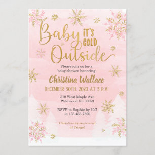 Snowflake Baby Shower Invitation for a Girl