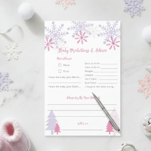 Snowflake Baby Shower Winter Predictions Advice  Flyer