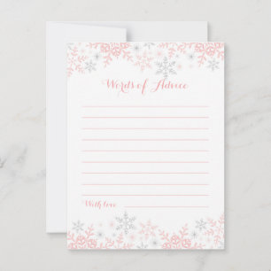 Snowflake Baby Shower Words of Advice