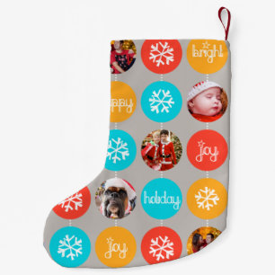 Snowflake bauble pattern photo Christmas stocking