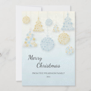 Snowflake baubles Christmas card