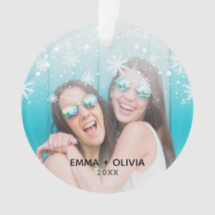 Snowflake Best Friends Photo Ornament
