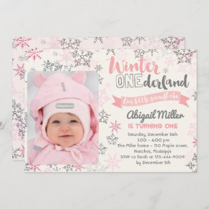 Snowflake Birthday Invitation - Winter Onederland