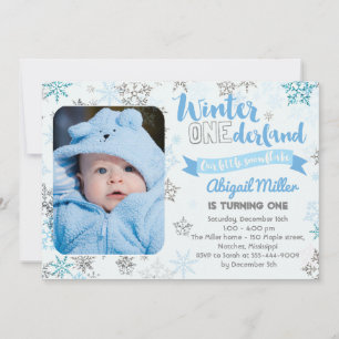 Snowflake Birthday Invitation - Winter Onederland