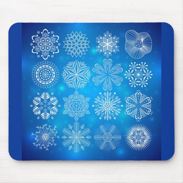 snowflake bl mouse mat (Front)