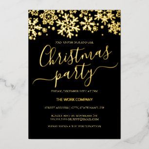 Snowflake Black Gold Corporate Christmas Party