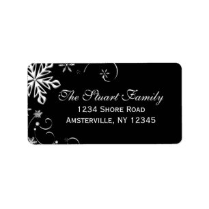 Snowflake Blackout Address Label
