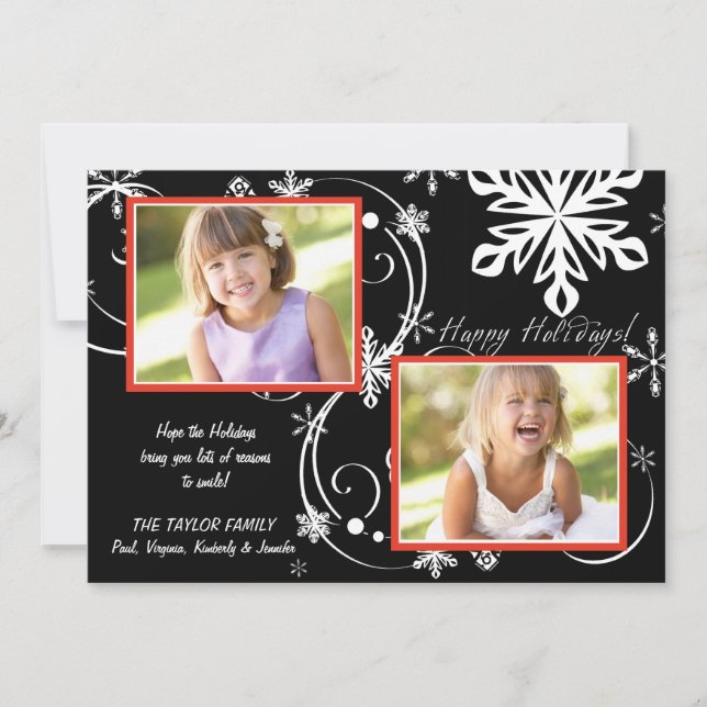 Snowflake Blackout - Photo Holiday Card (Front)