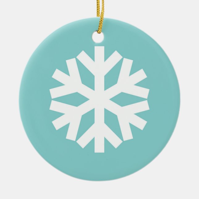 Snowflake blue ceramic tree decoration (Front)