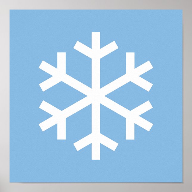 Snowflake Blue Christmas Poster (Front)