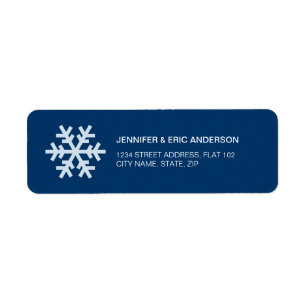 Snowflake Blue Holiday address labels