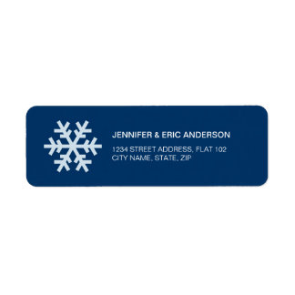 Snowflake Blue Holiday address labels