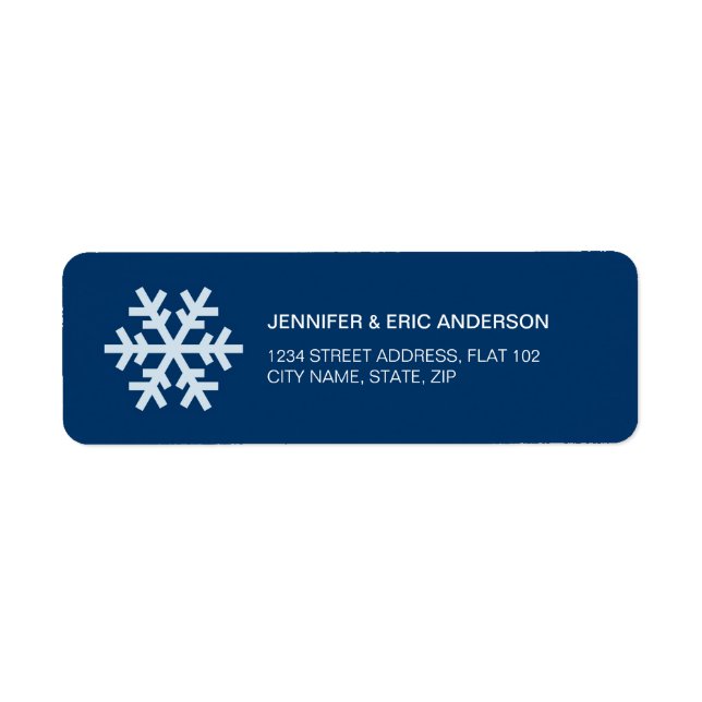Snowflake Blue Holiday address labels (Front)