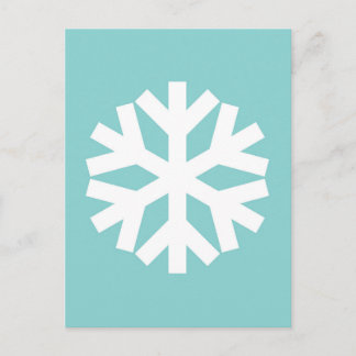 Snowflake blue holiday postcard