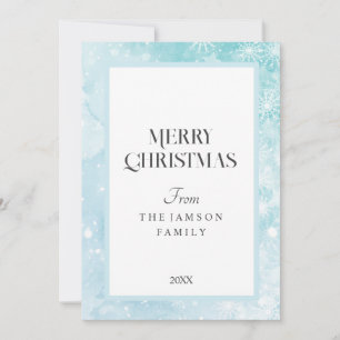 Snowflake Blue Merry Christmas Card