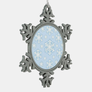 Snowflake (blue) pewter christmas ornament