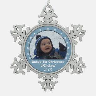 Snowflake Blue Photo Ornament