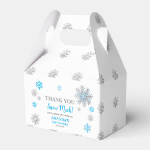 Snowflake Blue & Silver Baby Shower Thank You Favour Box