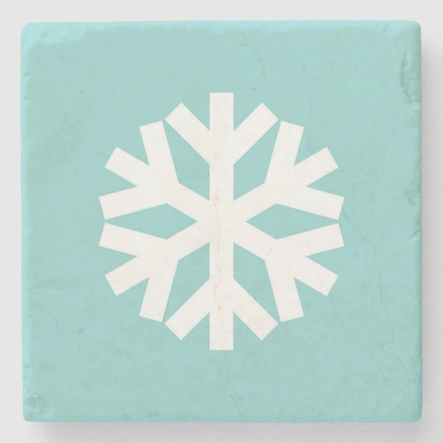 Snowflake blue stone coaster (Front)